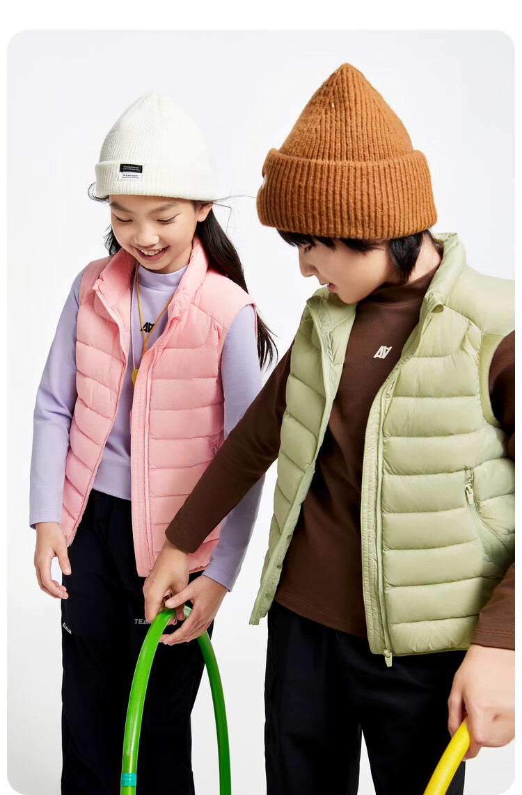 Annil Children's Clothing, Boys And Girls Lightweight down Vest, 2024 Winter Style, Triple Protection Warm Parent-Child Outfit, Heather Purple, Size 130 22