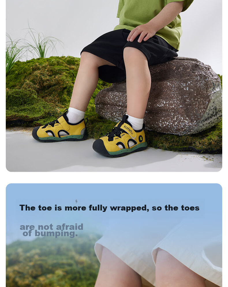 Katetu Toddler Sandals, Baby Sandals for Ages 1-3, Summer Children's Sandals, Boys And Girls Breathable Closed-Toe Functional Shoes X4BE019 4