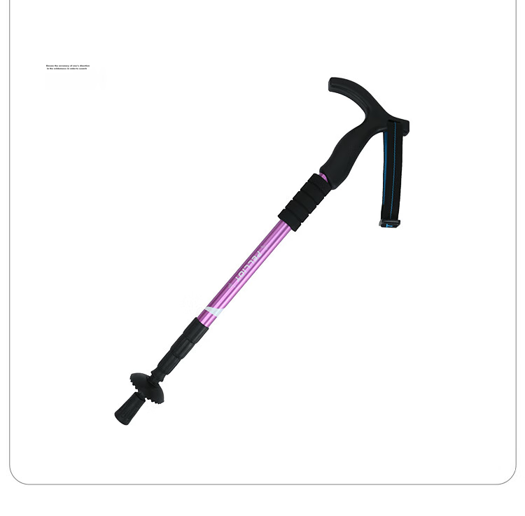 Pelliot Outdoor Hiking Pole, Extendable T-Handle Trekking Stick, Climbing Cane, Aluminum Alloy Walking Pole, 165036009, China Red 19