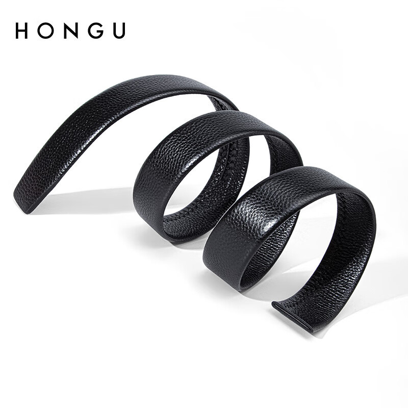 HONGU Men's Automatic Buckle Belt, Cowhide Belt without Buckle Head, 120cm, Birthday Gift