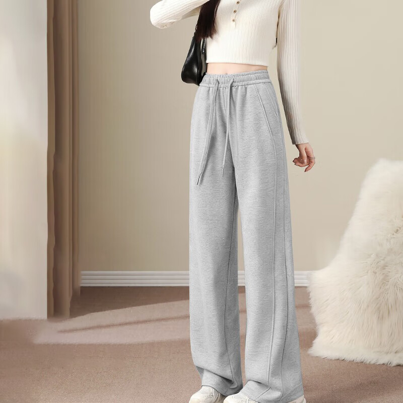 Yishangmei Women's Sports Pants Spring Autumn Winter 2025 New Slim LULU Style Flared Casual American Sweatpants for Petite