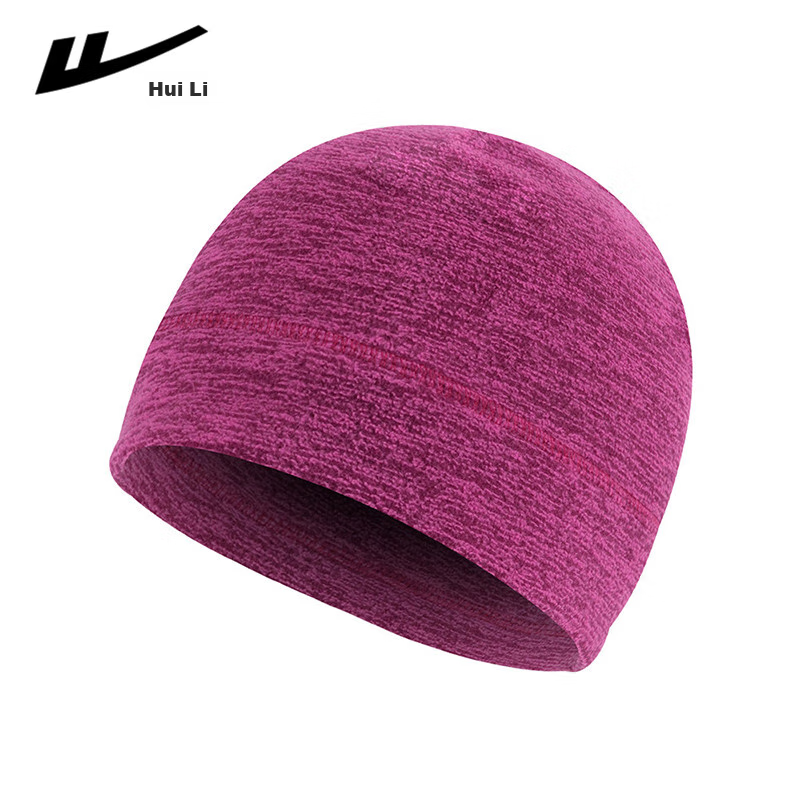 Huili Knitted Hat for Men And Women, Autumn And Winter Warm Cap, Outdoor Cycling Fleece-Lined Thickened Folded Ear Protection Hat (Wine Red)