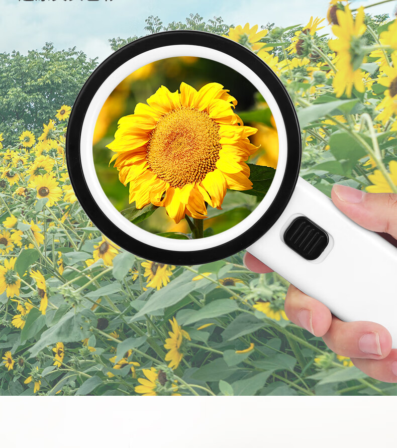 BIJIA Ultra-High Magnification Optical Handheld Magnifying Glass, White with LED Light, 100MM High-Definition Reading And Learning Magnifier for Authenticatio 8