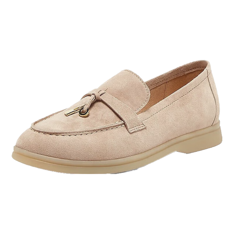 BASTO 26 Mall Commuter Lambskin Loafers, Slip-On Chunky Heel Women's Deep-Mouthed Flats A4821AA5