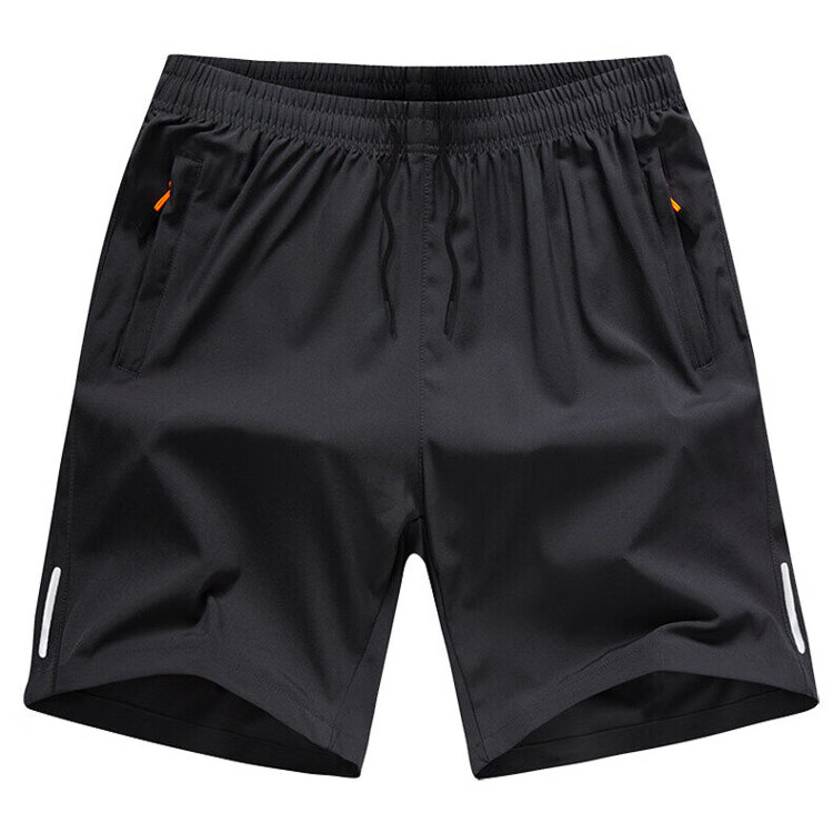 NASA GOOD Men's Shorts, Summer Solid Color Versatile Trendy Sports Thin Breathable Elastic Loose Five-Point Pants, Black 5XL 13