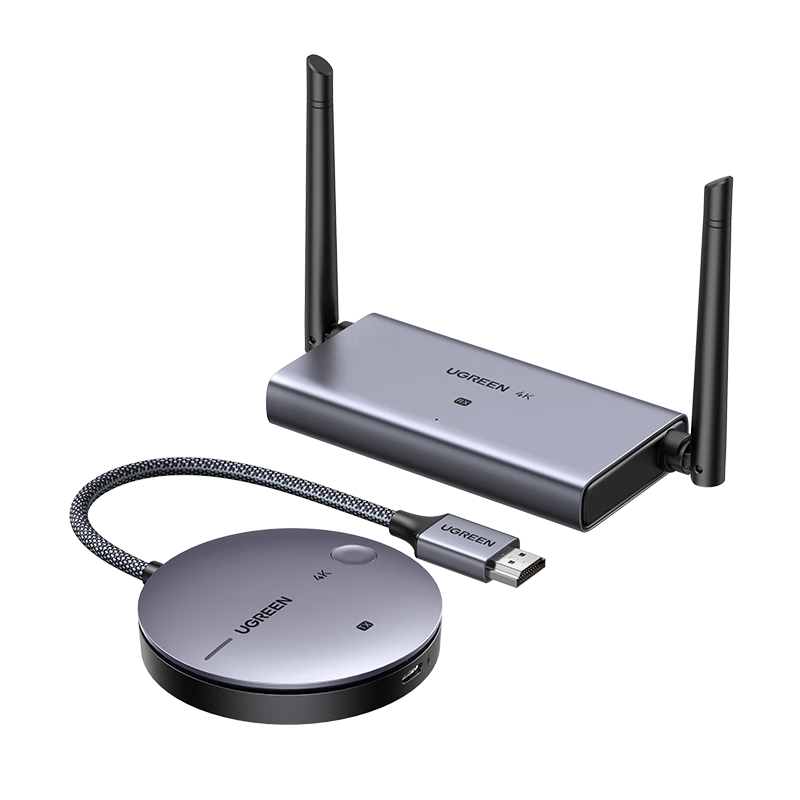UGREEN HDMI Wireless Screen Mirroring Device, 4K HD Conference Screen Sharing Tool, Compatible with Laptops, Desktops, TV, Monitors, Projectors, Point-To 50-Meter Transmission Device 90909