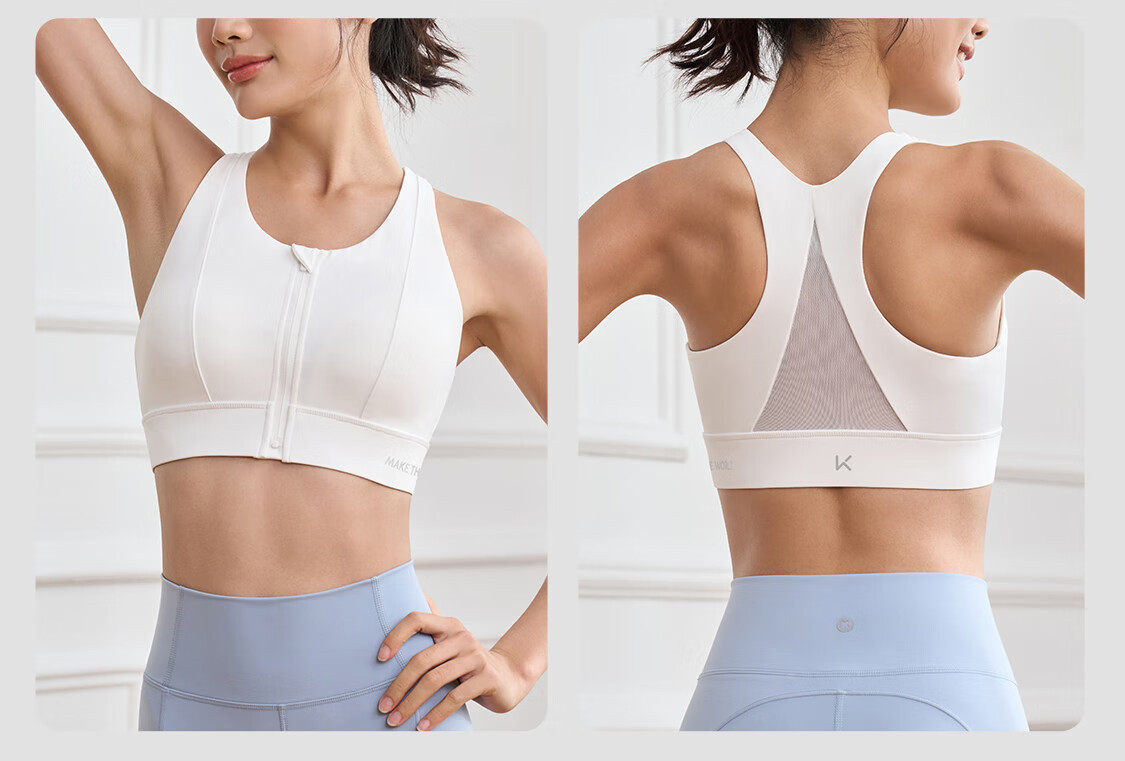 Keep Front Zipper Easy-To Sports Bra for Women, High-Intensity Shock-Absorbing Vest-Style Bra 12405 Oxygen Purple L 19
