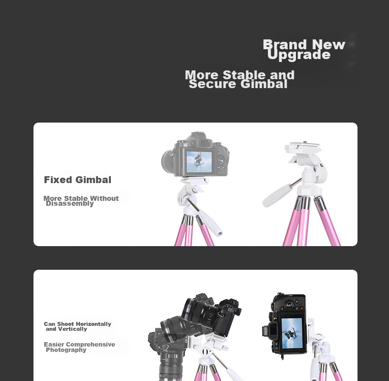 Fotopro FY583 Portable Multi-Purpose Tripod, Phone And Camera Photography Live Streaming Stand, Black/0.39KG 9