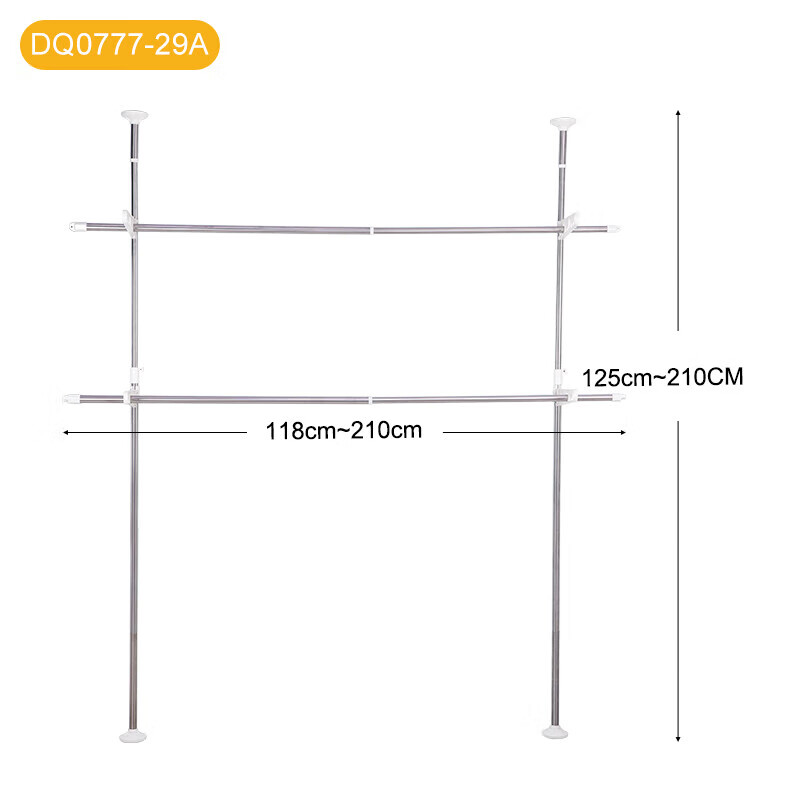 Baoyouni Floor-Standing Clothes Drying Rack, Extendable Stainless Steel Clothes Hanger for Bay Windows And Windowsills