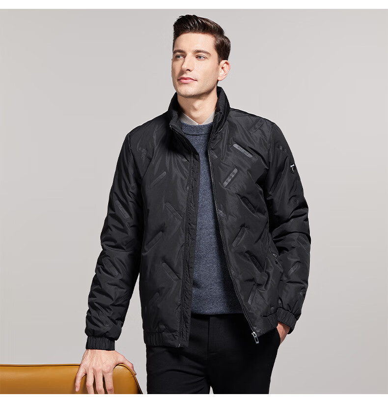 ROMON Men's Winter Down Jacket Casual Commuter Warm Outdoor Coat Black 3XL YR18 4