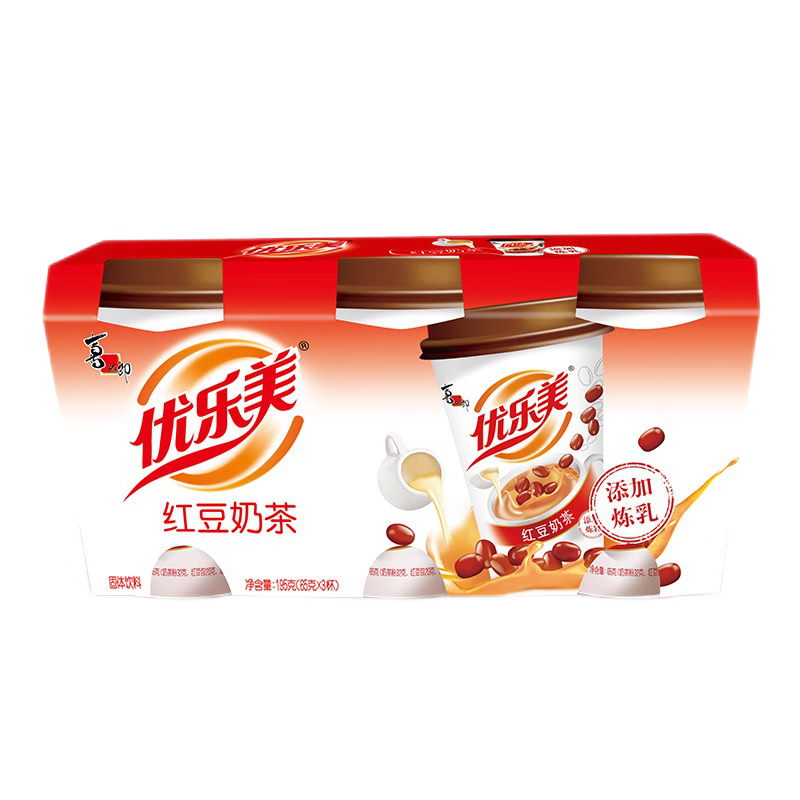 优乐美红豆奶茶65gx3杯装奶茶办公室下午茶速溶冲调饮料早餐代餐冲饮