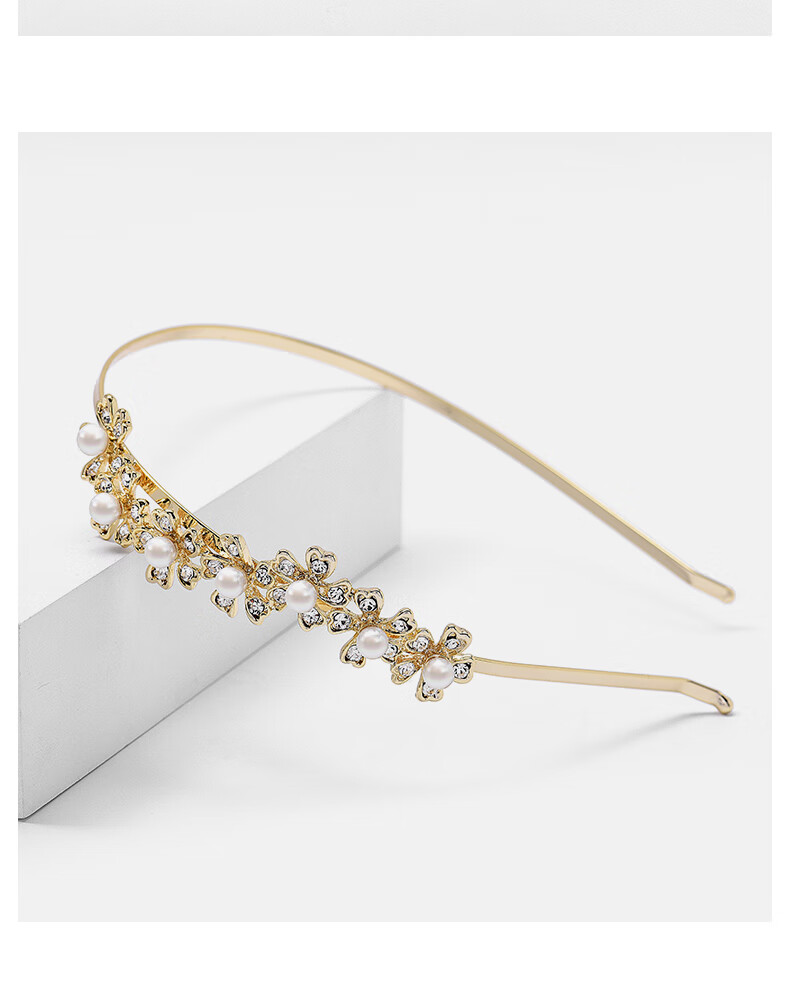 Royal Sasa Hair Accessories, Headbands, Hairpins, Alloy Imitation Crystal, Gold Color 12