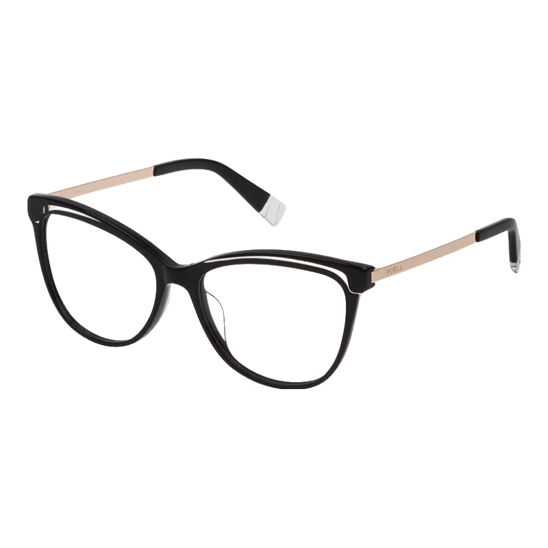 Furla Full-Rim Women's VFU192 Commuter Myopia Optical Glasses Frame Optical Eyewear 540700 Glossy Black