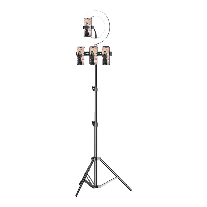 BIAZE [2.1m + Four-Position] Mobile Phone Live Streaming Floor Stand, Fill Light Beauty Tripod Stand, Short Video Shooting Selfie Stick for Outdoor And Desktop Use, Influencer B62