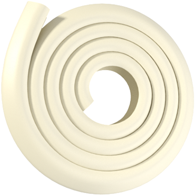 Bangbangzhu L-Shaped Peel-And Adhesive Safety Bumper Strip, Wall Corner Protection Strip, Thickened, 4-Meter Length, Off-White Color