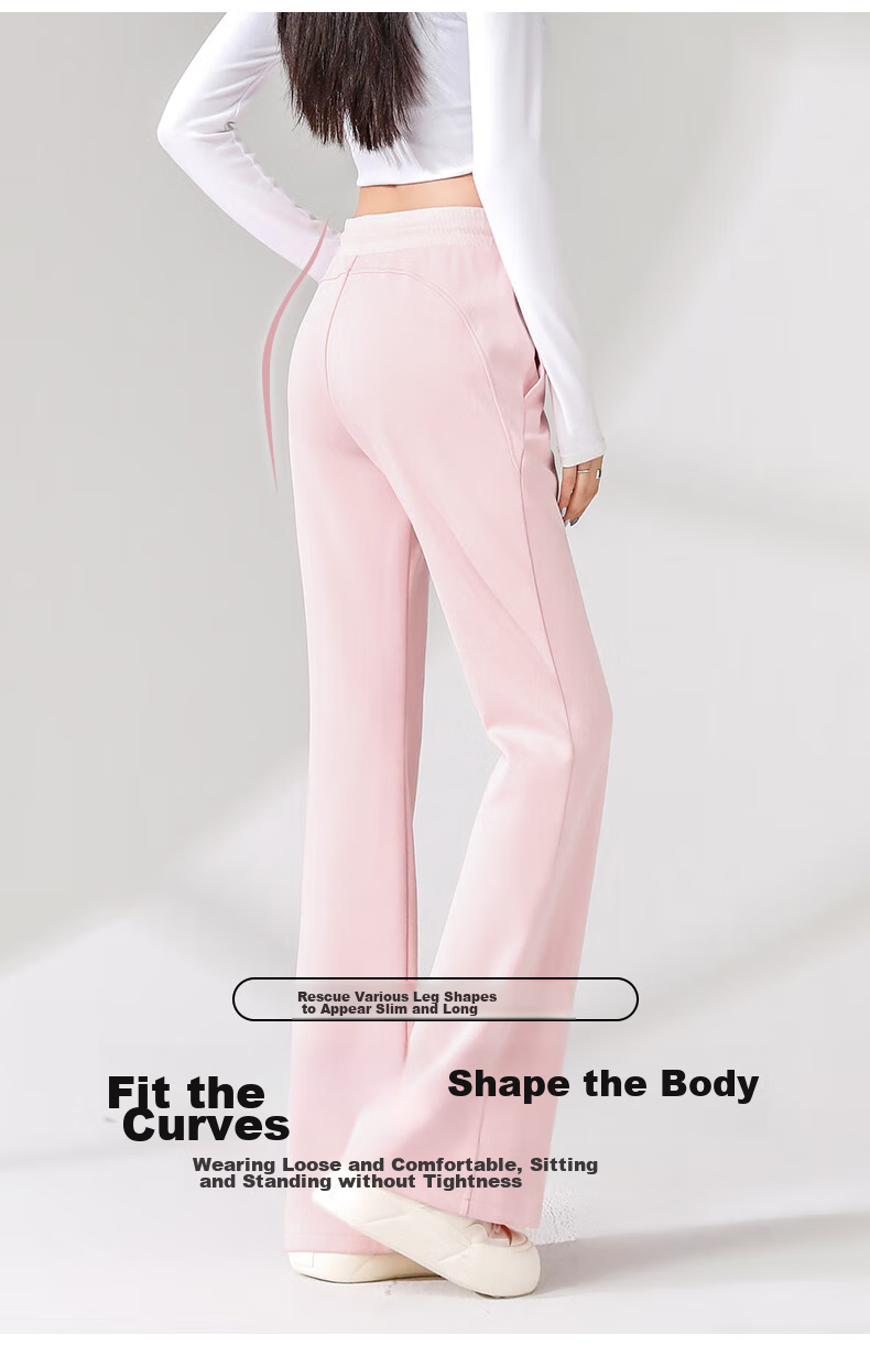 Baleno High-Waisted Flared Pants for Women, Spring And Autumn 2026, Elastic Waist, Slightly Flared Casual Long Pants, Fashionable Black Harem Pants 7