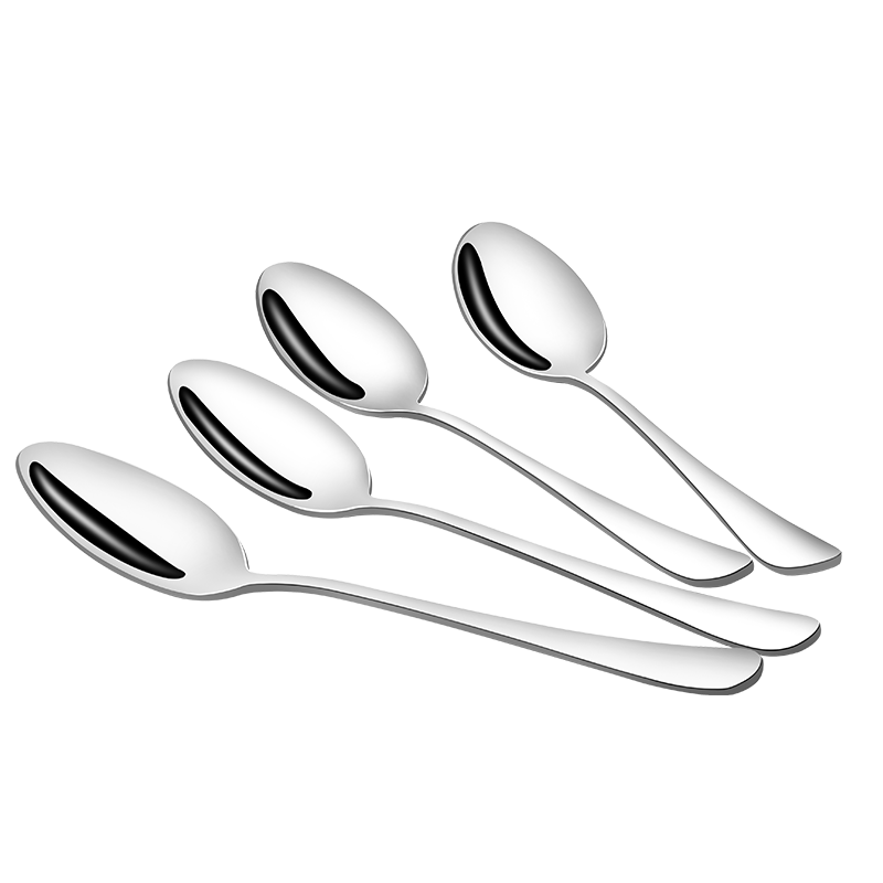 Guangyi Stainless Steel Western Spoon, Western Ice Cream Spoon, Main Course Spoon, Rice Spoon, Tablespoon, 4-Piece Set, GY7548