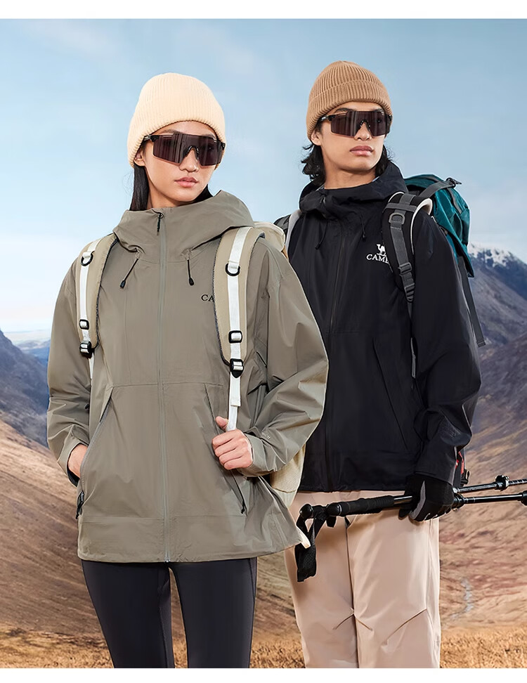 CAMEL [3L Lightweight Hard Shell] Windproof Waterproof Breathable Jacket for Men And Women, Hiking And Mountaineering Outfit 35