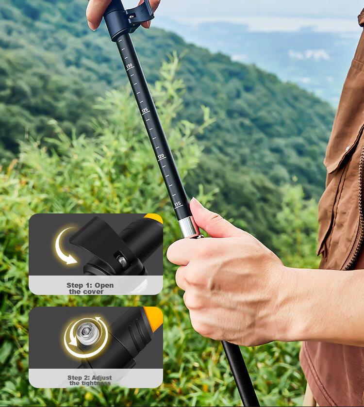 OFEIS Carbon Trekking Pole, Carbon Fiber Folding Outdoor Cane, Hiking Stick, Complete Mountaineering Equipment Set, Hiking Pole 9