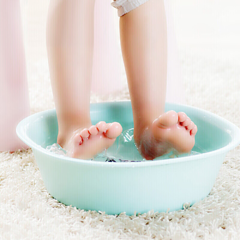 CHAHUA Antibacterial Plastic Basin, 25.5cm, 1 Piece, Face Washing Basin for Babies And Children, Underwear Washing Basin, Foot Washing Basin, Blue *