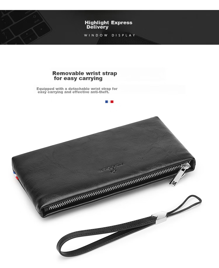 MEXICAN Men's Clutch, Large Capacity Handbag, Multi-Card Envelope Bag, Zipper Clutch, Handheld Wallet, Birthday Gift 6