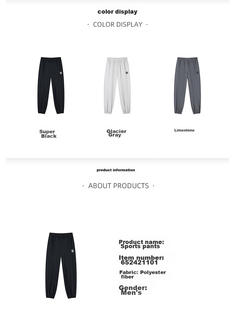 361° Men's AG Quick-Dry Jogger Pants Spring Summer Casual Running Lightweight Trousers 652611703-3 21