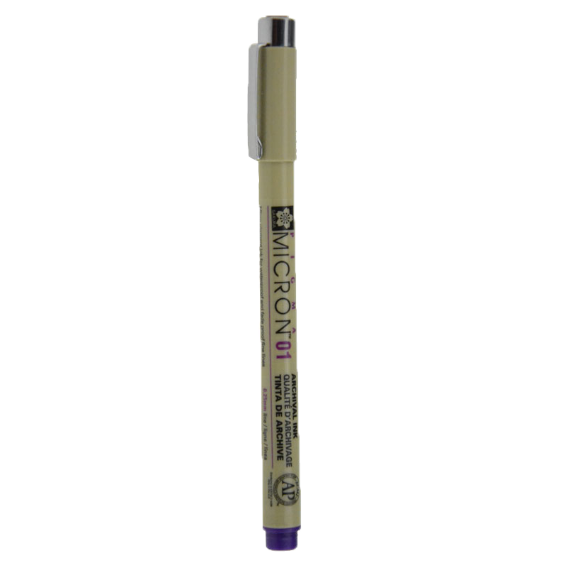 SAKURA Colored Needle-Tip Pen, Line Drawing Pen, No. 01 0.25mm (Purple), Imported from Japan, Signature Pen, Drawing Pen, Student And Children's Art Supplies for Outlining And Hand-Drawn Desig