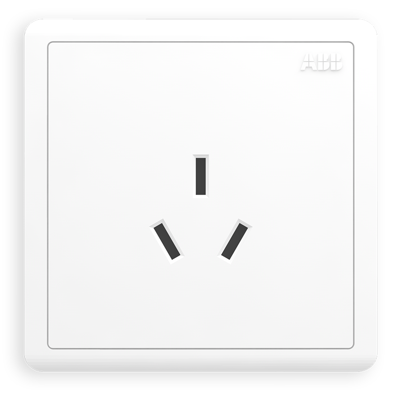 ABB Switch Socket Panel, Yuanchi Series White 86-Type 16A Three-Hole Air Conditioner Socket, AO206