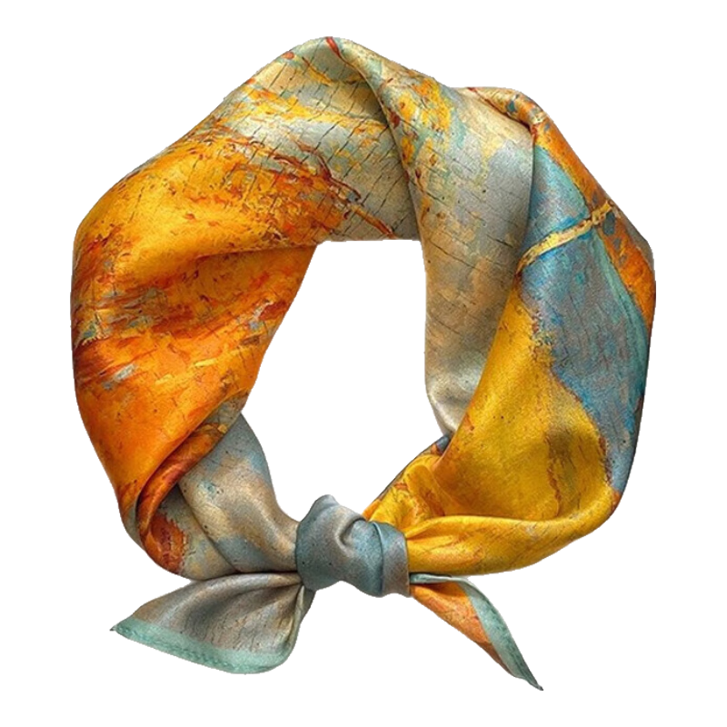 Hangsifu Silk Scarf, Mulberry Silk Neck Scarf, Square Scarf, Mother's Birthday Gift, Ladies' Gift Box, Practical Holiday Mid-Autumn Festival Gift