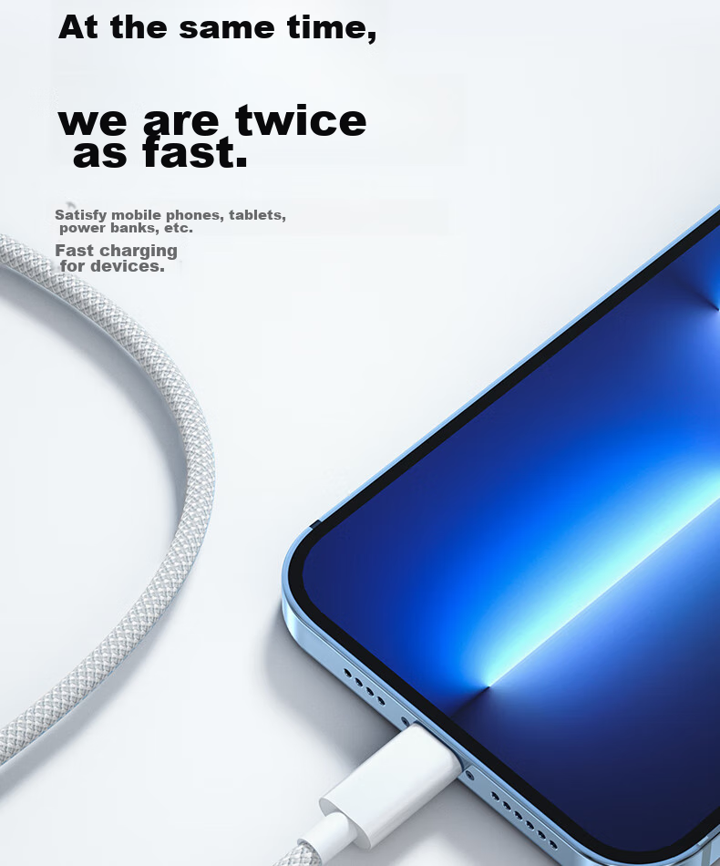Nengshi Apple Charging Cable, 2.4A Fast Charging Data Cable, Suitable for IPhone 14/13 Pro Max/12/11/X/XR/8/7 Phones And IPad Tablets, Car-Mounted Braided Cable, 1.5 Meters, White 7
