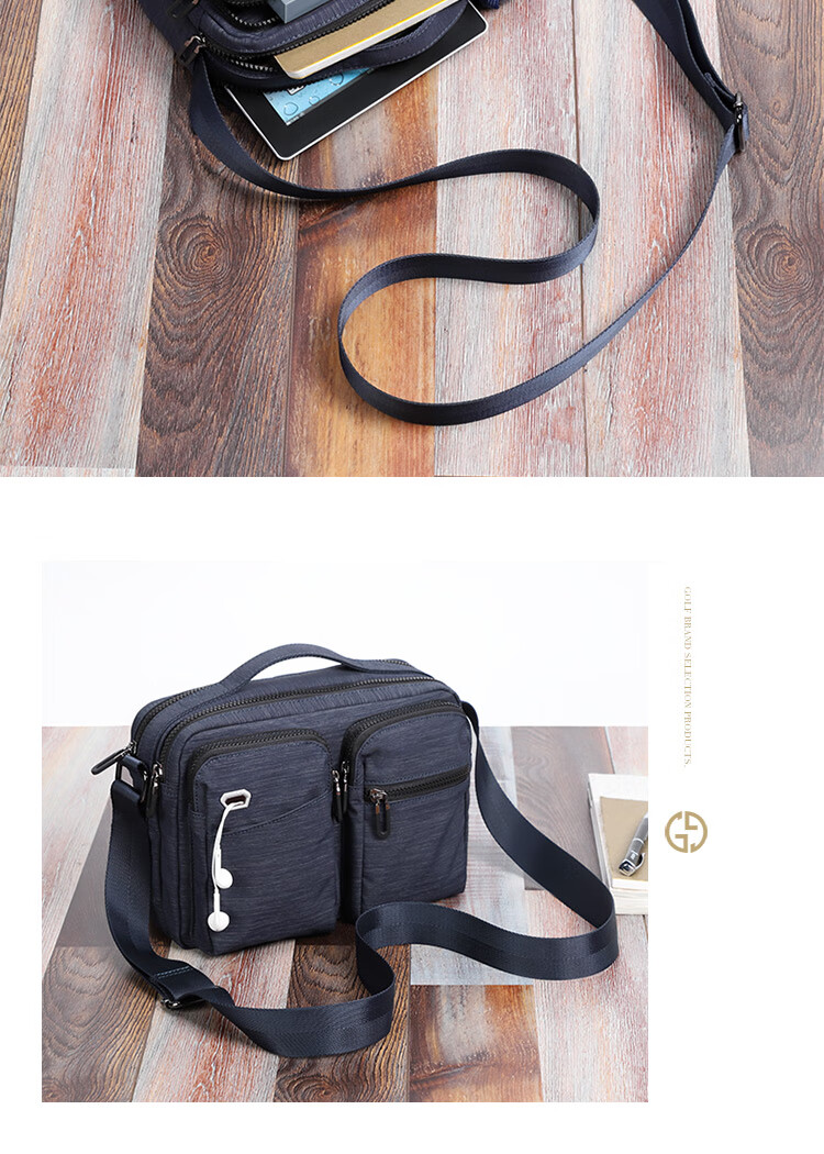 GOLF Nylon Shoulder Bag, Large Capacity Messenger Bag for Men, Multifunctional Crossbody Bag, Model 5I396466J, Blue-Gray Color 5