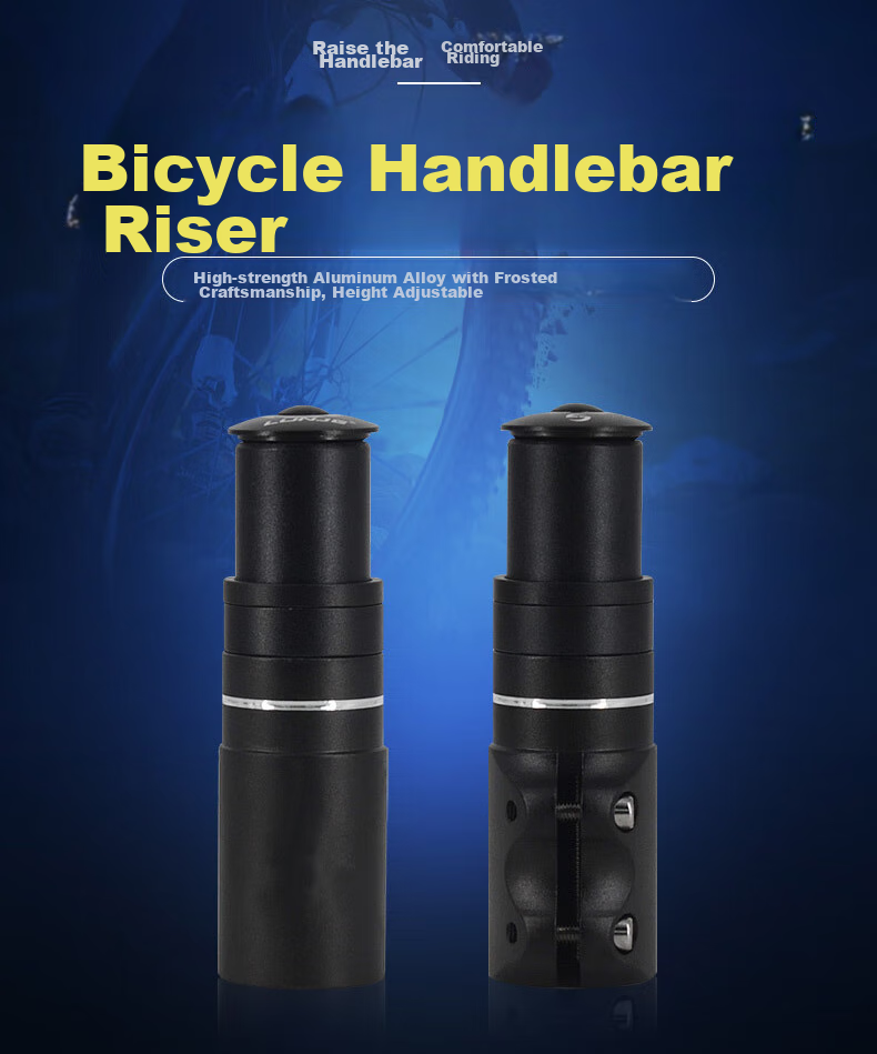 Mountain Bike Handlebar Riser, Adjustable Handlebar Heightening Stem, Stand-Up Handlebar Accessory, Black, 115MM 1