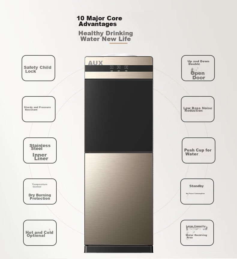 AUX Water Dispenser, Milk-Filling Machine for Home And Office Use, Double-Door Cabinet-Style Refrigerated Water Cooler YLR-5 2
