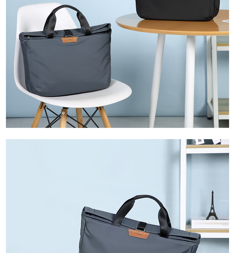 GOLF Business Briefcase, Men's Casual Large-Capacity Handbag, Can Fit 14-Inch Laptop, Fashionable Multifunctional Shoulder Crossbody Bag, 6J679424J Black 22