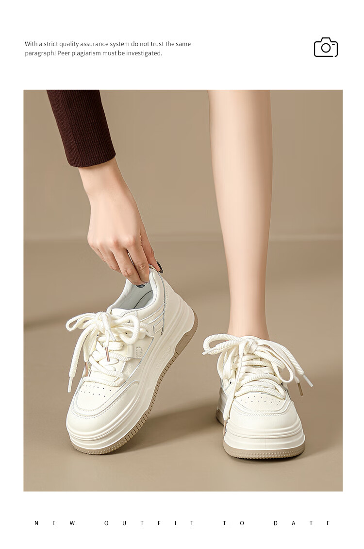 ZHR Zese Casual White Shoes Women Versatile Student Sneakers Thick-soled Height-increasing Lightweight Sports Shoes AB22 Beige Red Size 39 9