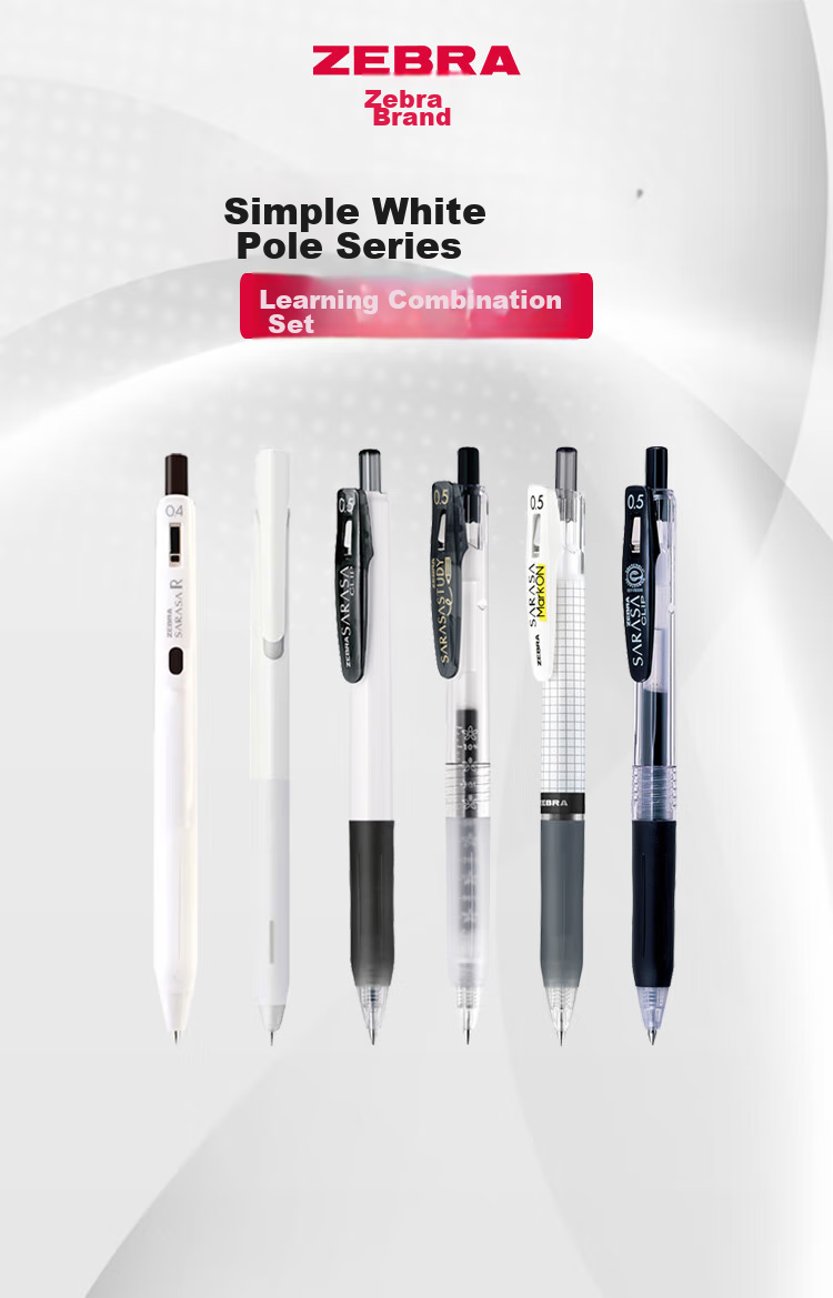 ZEBRA JJ77 Exam Practice Refill Combo Pack, 0.5mm Bullet Tip Pen, Student Exam Writing Gel Pen, Office Pen (4 Pens + 10 Refills) 1