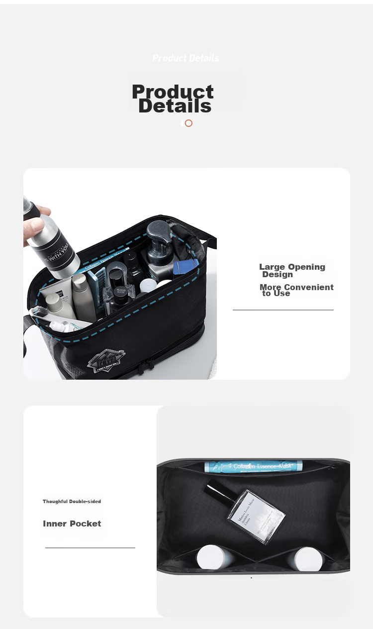 Lehuolvxing Men's Toiletry Bag, Large Capacity Wash Bag for Business Trips, Portable Wash Bag for Travel, Waterproof Toiletry Organizer 15