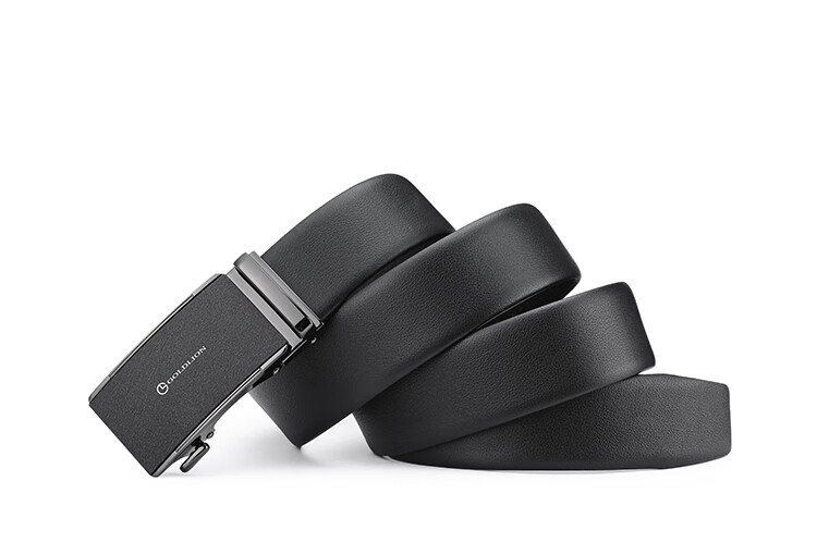 Goldlion Men's Leather Belt with Matte Automatic Buckle, Business Fashion Trouser Belt Gift Box, Birthday Present 18