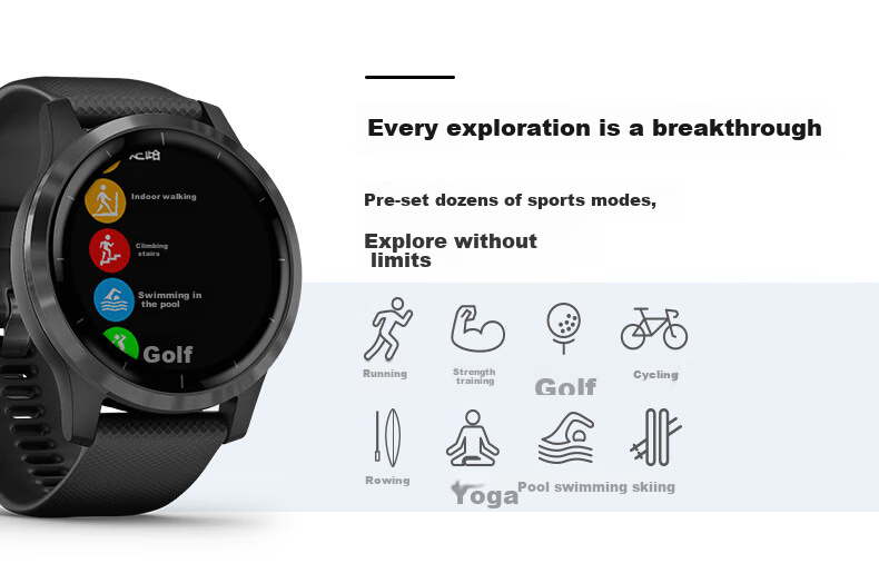 GARMIN Active6 Bone China White Heart Rate Running Swimming Fitness Fashion Sports Smartwatch Birthday Gift 7