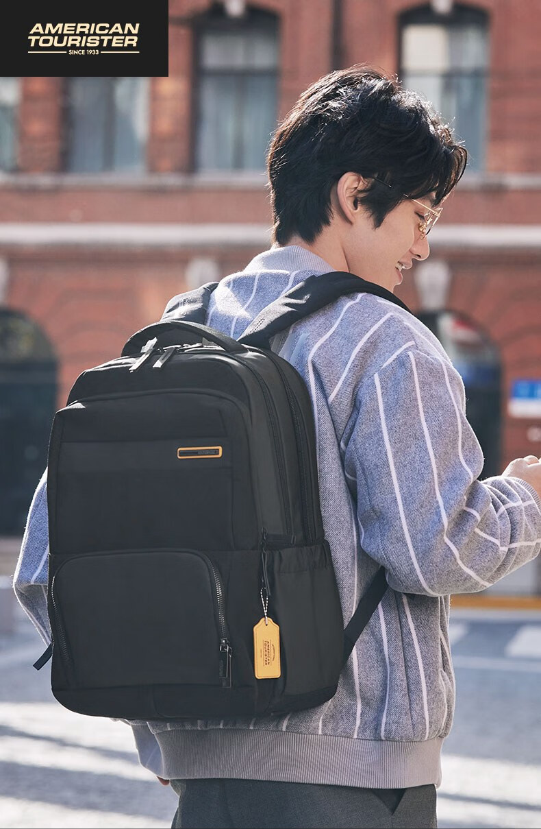 AMERICAN TOURISTER Men's Backpack, Stylish Laptop Bag with Large Capacity, 16-Inch Backpack, NE2 Black 1
