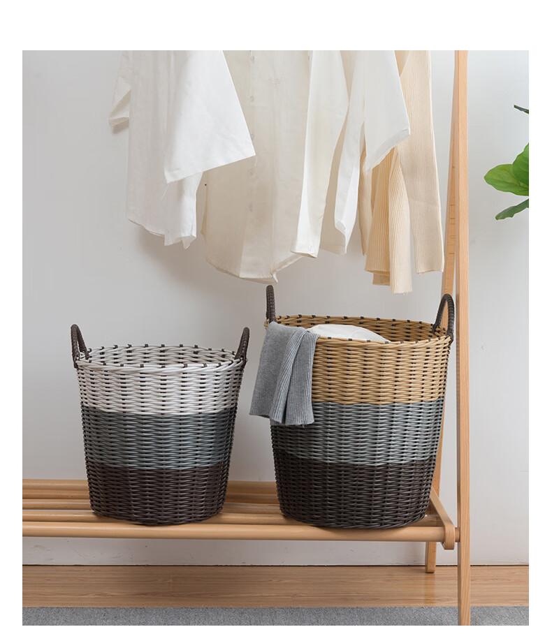 Weijian Large Capacity Foldable Rattan-Like Laundry Hamper, Clothes Storage Basket, 41*30*38cm 10