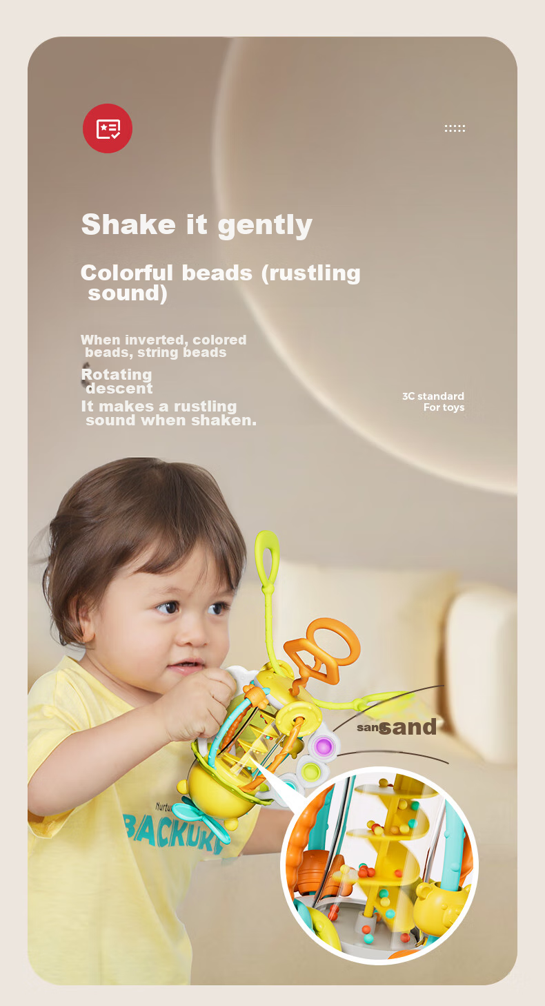 HUILE TOYS Pull-Along Toy for Children And Infants, Newborn Toys, Grasping Training, First Birthday Gift 4