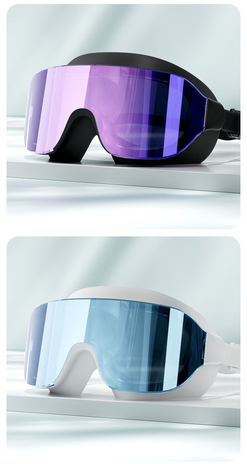 Keep Swimming Goggles for Men And Women, Waterproof Anti-Fog High-Definition Large Frame Clear Lens Swim Glasses Diving 059 White Myopia -5.00 Diopters 10