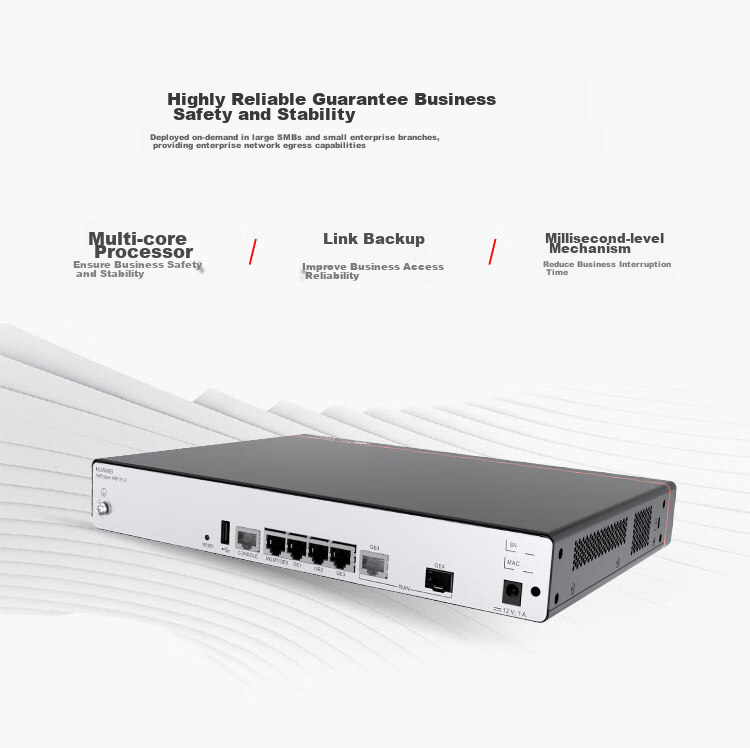 HUAWEI AR611E-S Enterprise-Grade Router Dual-Core 1*GE Combo WAN Port + 4*GE LAN Ports with Machine Capacity for up to 250 Devices Rack-Mountable PC Secure Router Networking 2