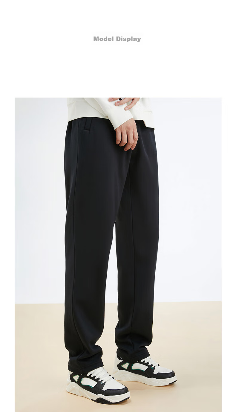 Anta Fleece-Lined Warm Men's Straight-Leg Sweatpants Spring Knit Outdoor Running Trousers Casual Pants 19