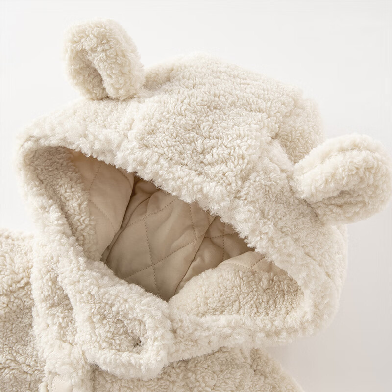 DAVE & BELLA Girls Plush Padded Winter Coat Cute Toddler Baby Thick Cotton Jacket