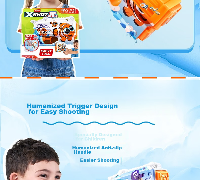 ZURU X Special Attack Colorful Cartoon Quick-Fill Water Gun, Seasonal Outdoor Beach Water Toy for Boys And Girls, Bathing Squirt Gu 6