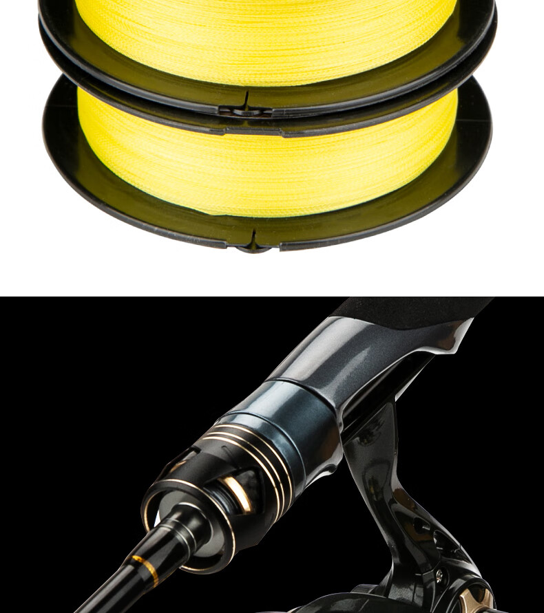 Kemailei PE Fishing Line, 100 Meters, Bright Yellow Braided Fishing Line, High Tensile Strength, Bass Fishing Line, High-Density Anti-Bite Line, Braided Fishing Line for Lure Fishing And Sea Fishing, Size 1.5, Bright Yellow 9
