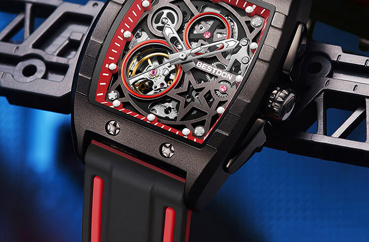 Bestdon Men's Mechanical Watch, Fashionable Wristwatch in Gift Box, Barrel-Shaped Design, Gift for Me 10