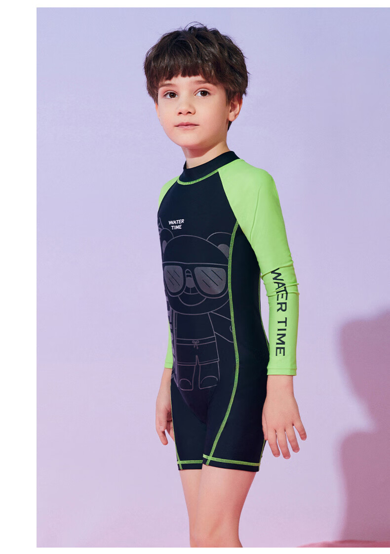 WATERTIME / Shuichuan Children's Swimwear Summer Boys' One-Piece Long-Sleeve Professional Swimsuit for Older Boys And Men's Babies 12 16
